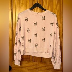 Z Supply Pink Skull Top Sz S